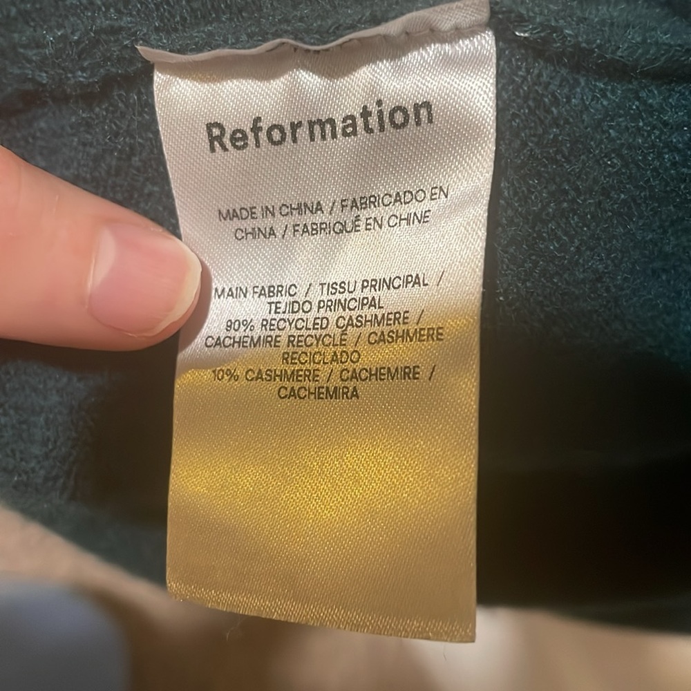 Reformation Jennita Cashmere Dress in Sycamore Gren - Picture 5 of 6